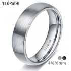 Tigrade 468 мм матовый простой серебристыйчерный цвет титановое кольцо мужское минималистичное обручальное кольцо обручальные кольца женские мужские ювелирные изделия