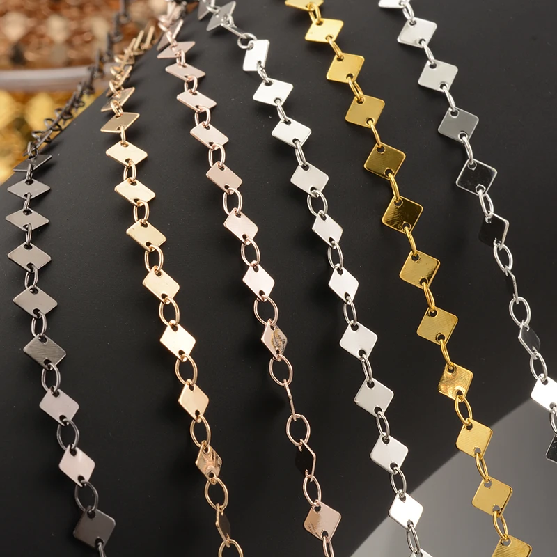 

Newbrand 12 Meters Jewelry Making Copper Link Bulk Chains DIY Wallet Chain Jewelry Necklace Making Handmade Accessories 8 Styles