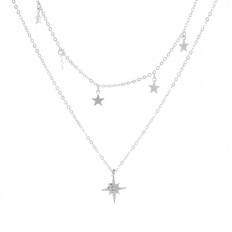Silver color11 Abayabay Long Personalized Girl Cross Necklace Chain Women Yellow Gold Color Pendant TRENDY Collares Collier Necklaces Jewelry - Окраска металла: Silver color11