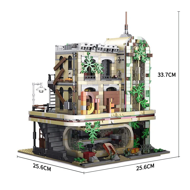 

Creator Expert 2193Pcs Last of Us K127 K126 K125 Street View Ruin Palace Cinema Model Building Blocks Apocalypse MOC Bricks