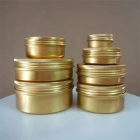 wholesale 30506080100g150g gold aluminum tin jar metal containers lip balm container empty jars cream pot box makeup bottle
