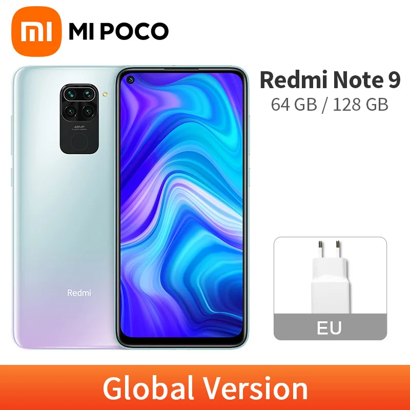 Глобальная версия Xiaomi Redmi Note 9 3 ГБ 64 4 Гб 128 мобильный телефон 48MP камера MTK Helio G85 Octa