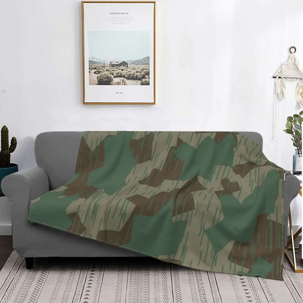 

Manta de camuflaje de la 2 Guerra World, colcha de cama a cuadros, manta mullida a cuadros de verano, ropa de cama de a