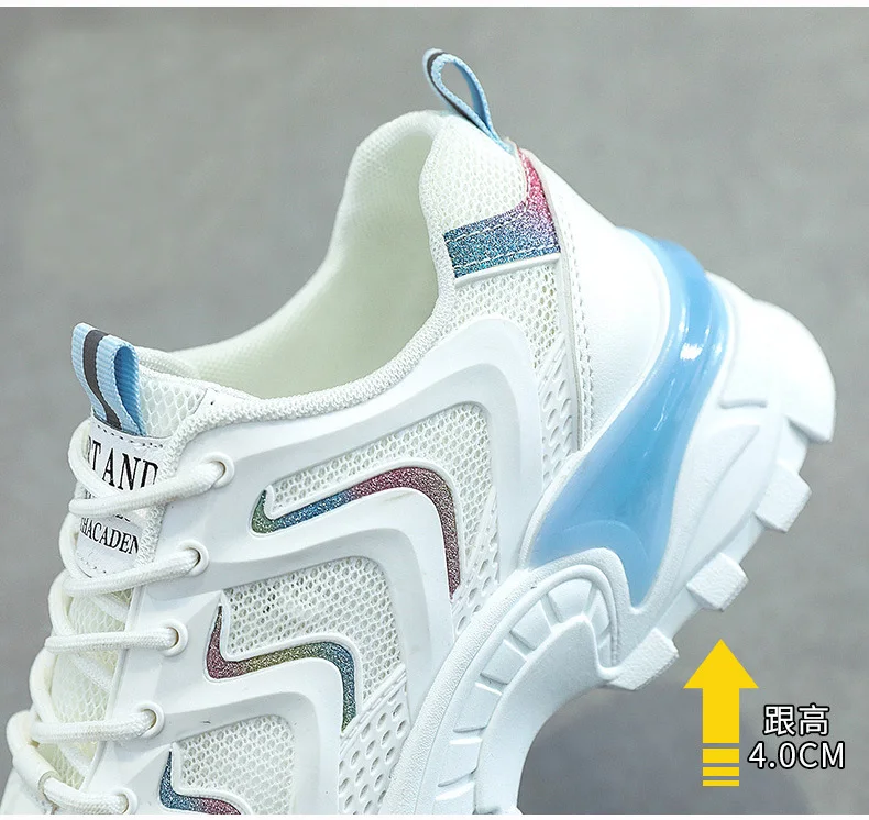 

New Designer Women Sneakers Spring Summer Street Patchwork Air Mesh Casual Sport Running Shoes Girl Fashion Trainers 3 Colors