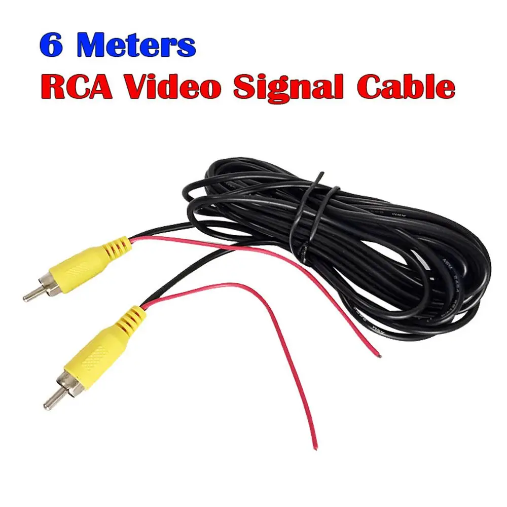 

Универсальный кабель видеосигнала RCA 6 м с проводом обнаружения для парковки камеры заднего вида, подключения к монитору GPS-навигатора