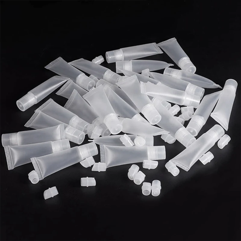 

100pcs 10ml Empty Lip Gloss Tubes Lipstick Tube Lip Balm Soft Tube Makeup Squeeze Clear Lipgloss Tube Cosmetic Containers