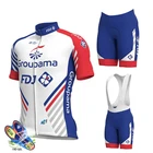 Новинка 2021, комплект летней спортивной майки FDJ для велоспорта, дышащая Спортивная велосипедная майка, Мужская одежда для велоспорта, короткая велосипедная майка