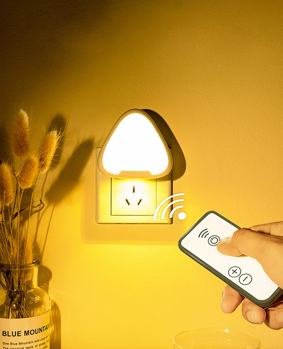 

Triangle LED Night Light Remote Control Induction Lamp for Baby Room Breastfeeding Eye Protection Sleep Energy-saving Wall Lamps