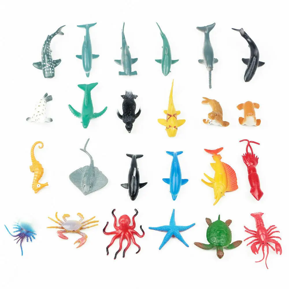 24 шт./лот моделирование морских животных модель украшения океанской морской