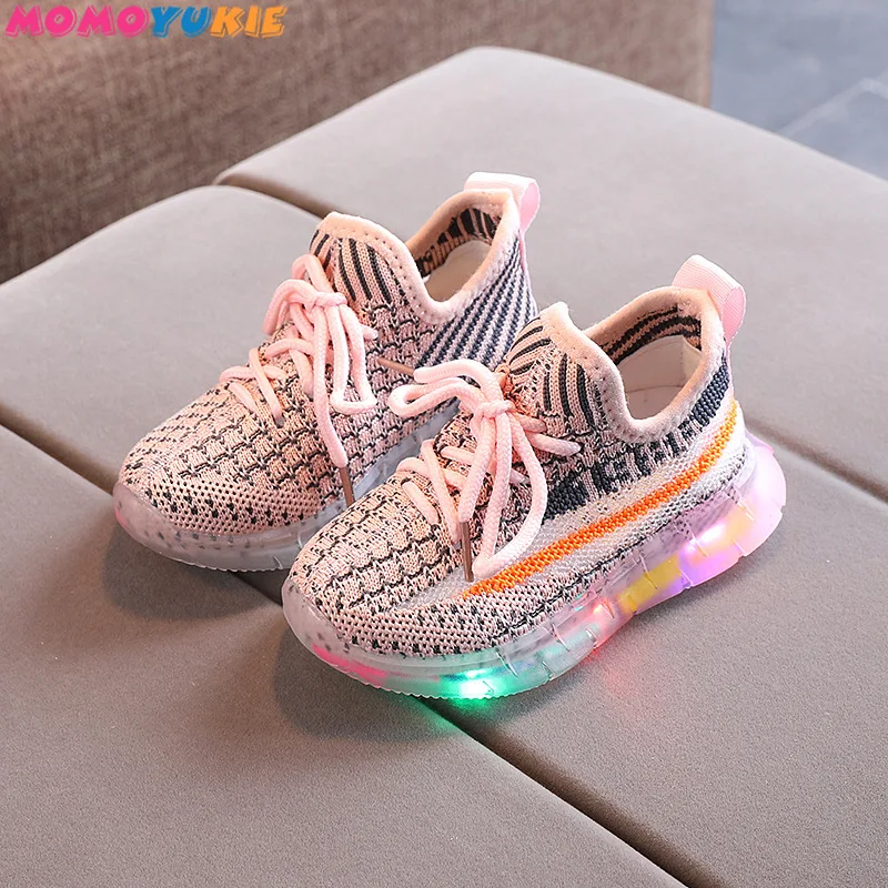 Zapatos iluminados para beb&eacute;s, zapatillas de entrenamiento para ni&ntilde;os y ni&ntilde;as, ligeras, tenis infantiles-3