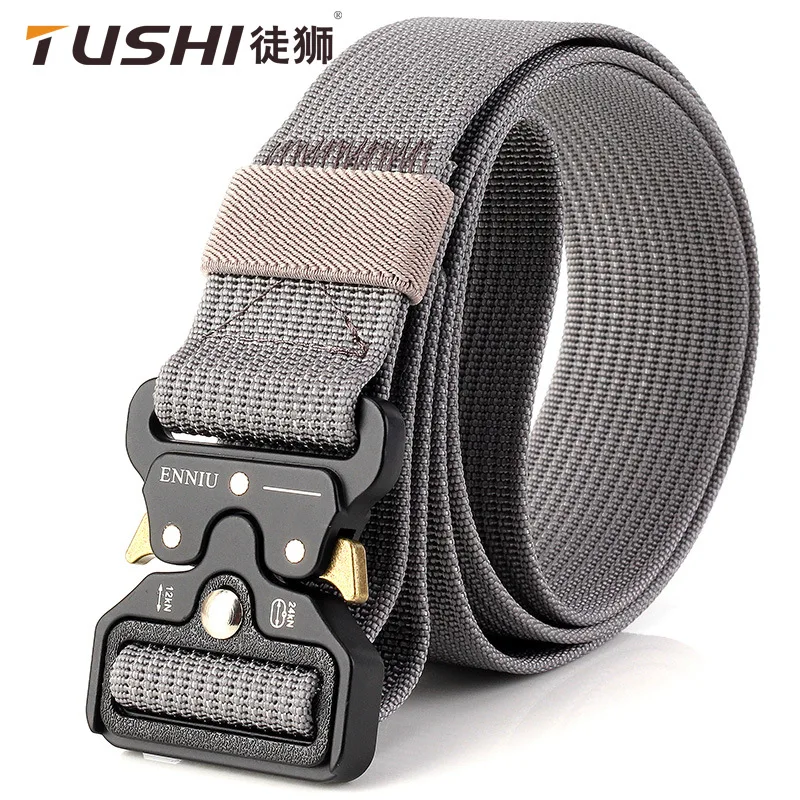 

ENNIU 2021 Brand New 125cm*3.8cm Nylon Men Belt High Quality Metal Quick Release Buckle Military Training Waistband Male Girdle