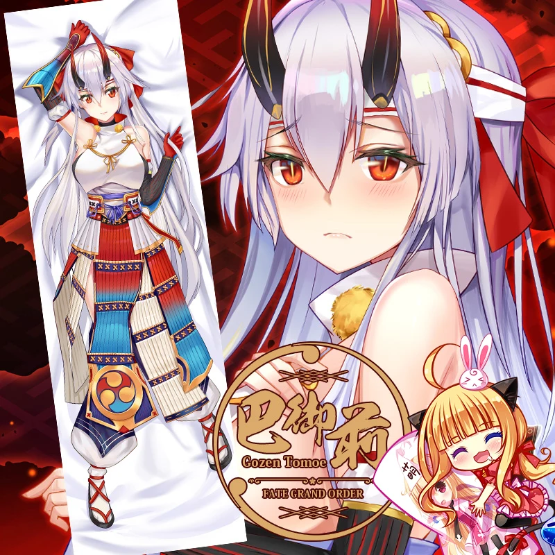 Чехол для подушки с рисунком из аниме-игры Tomoe Gozen выполненный в стиле ванной