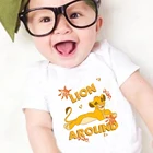 Дисней Король Лев-белой расцветки для младенцев; Комбинезон; Новая Лев вокруг для маленьких девочек Боди для мальчиков повседневная верхняя одежда для детей ясельного возраста на возраст от 0 до 24 месяцев