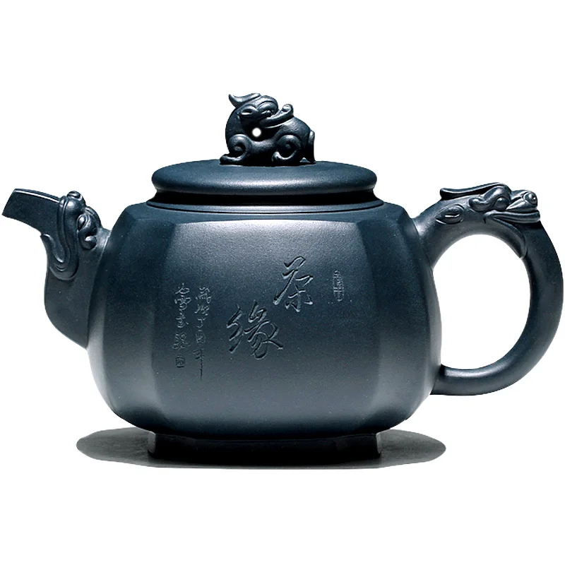 

TaoYuan violet arenaceous famous TaoShun pure hand, recommended the teapot ink chlorite sifang tenglong 430 cc