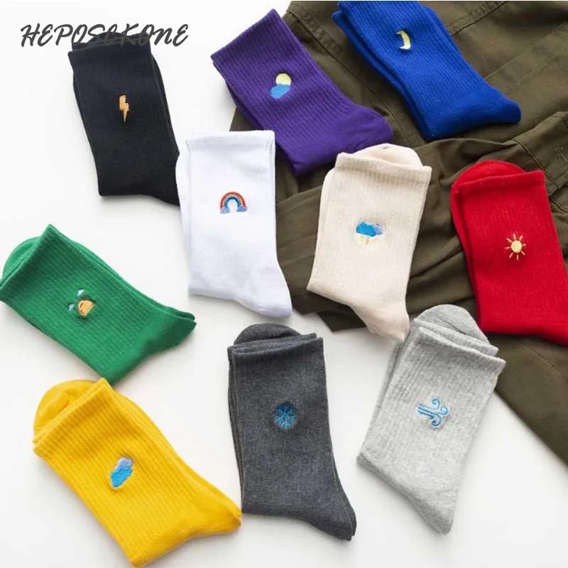 Новые модные разноцветные хлопковые носки в Корейском стиле Харадзюку С