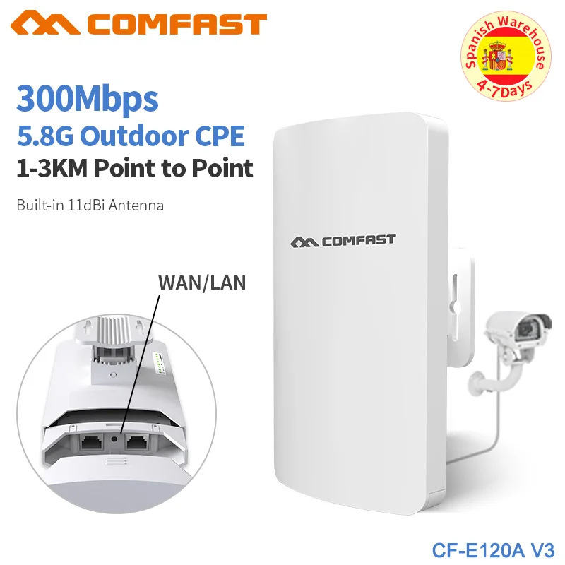 2 шт. 3 км 300 Мбит/с Открытый CPE беспроводной WiFi ретранслятор расширитель