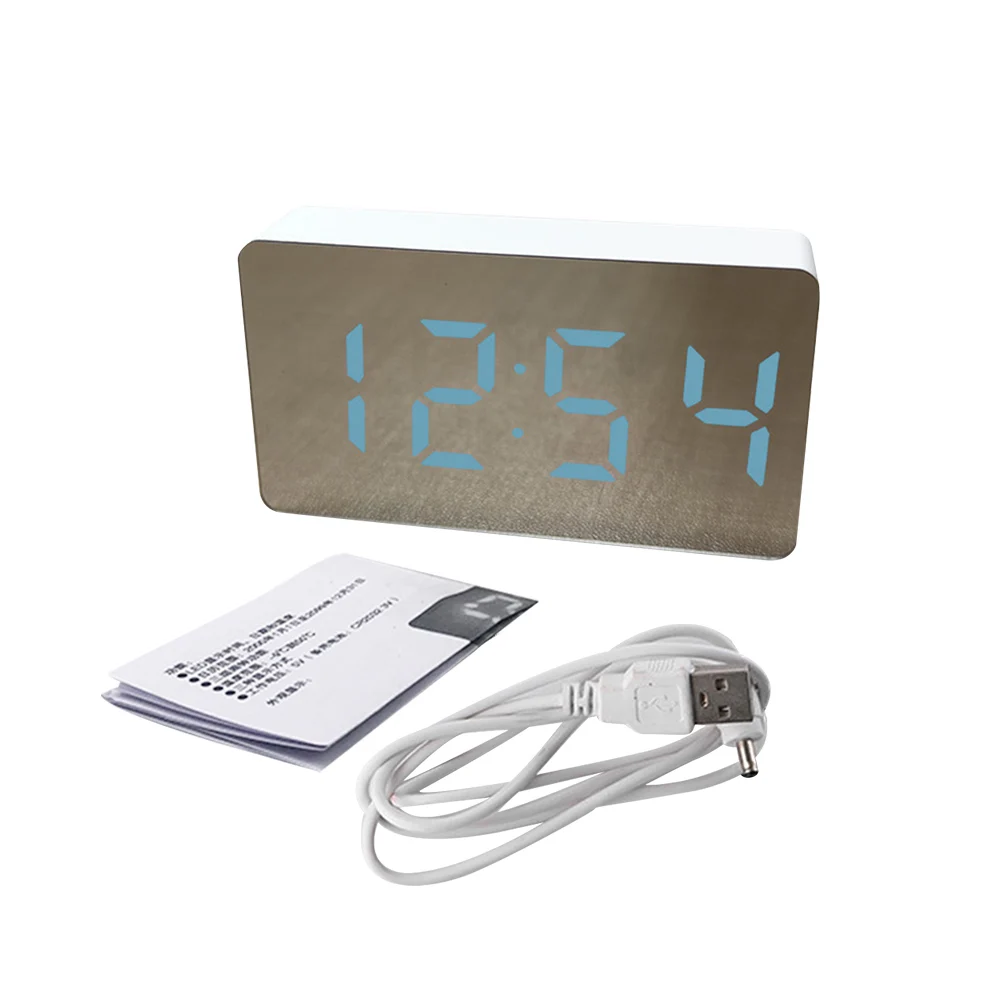 Мини будильник светодиодный зеркальный с регулируемой яркостью|Будильники| |