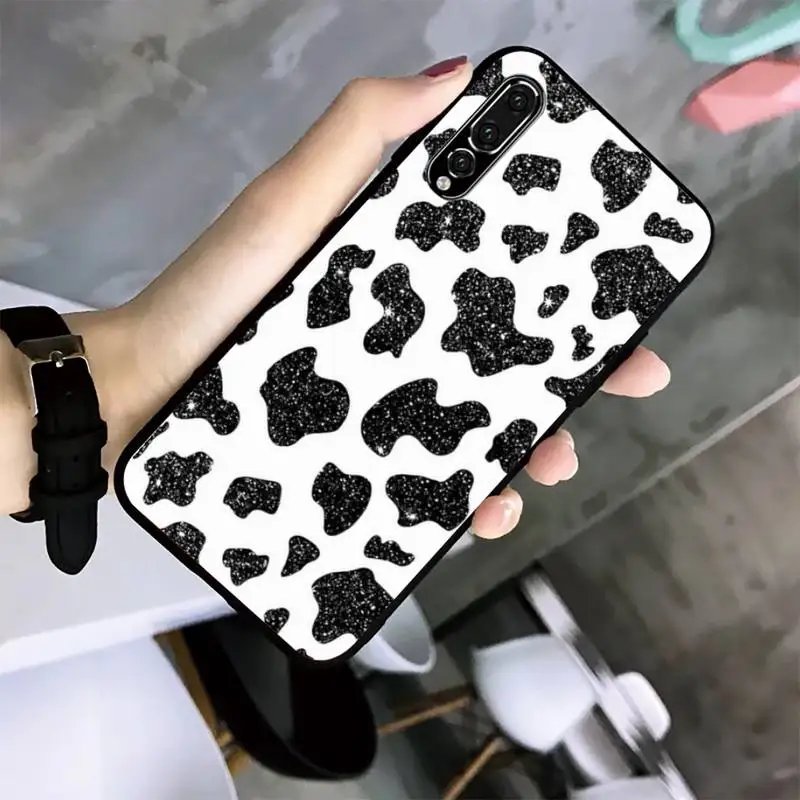 

YNDFCNB Cow grain Phone Case For Huawei G7 G8 P7 P8 P9 P10 P20 P30 Lite Mini Pro P Smart Plus Black Soft TPU cove fundas