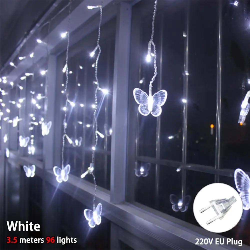 96 светодиодов 3 5 метра гирлянда-бабочка для улицы сада свадьбы вечеринки