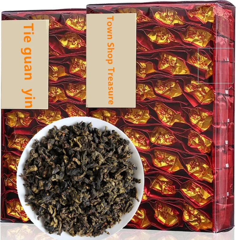 

Charcoal Roast Anxi Oolong Tea Charcoal Burnt Flavored Ripe Tea Handmade Wood Carbon Baking Tie kuan yin Tea green food 500g