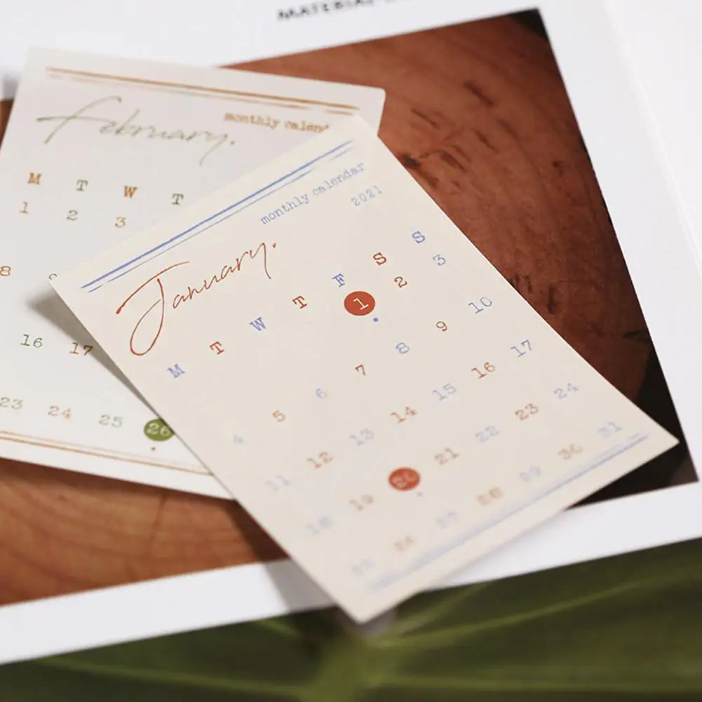 

2021 Calendar Posing Prop Scrapbooking Stationery Monthly Planner Cartoon Stickers Cute Calendar Postcard Sticker Decoratio P0C4