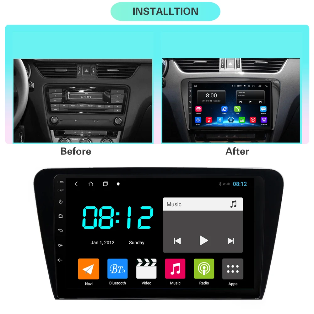 Автомагнитола 4G LTE 64G Rom Android 10 мультимедийный видеоплеер с GPS навигацией для SKODA
