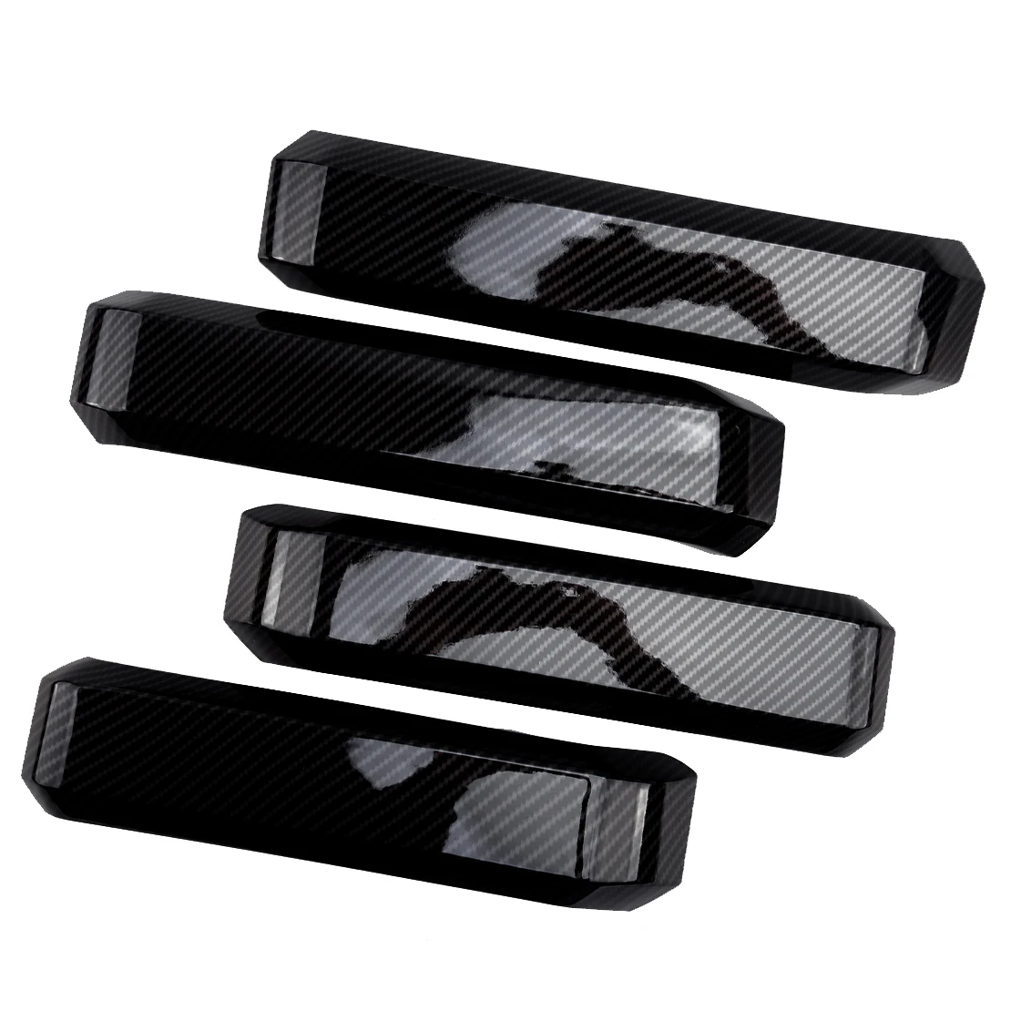 

beler 4Pcs/Set Car Inner Door Handles Grab Cover Trim Fit For Ford F150 2015 2016 2017 2018 2019 ABS Carbon Fiber Style Black