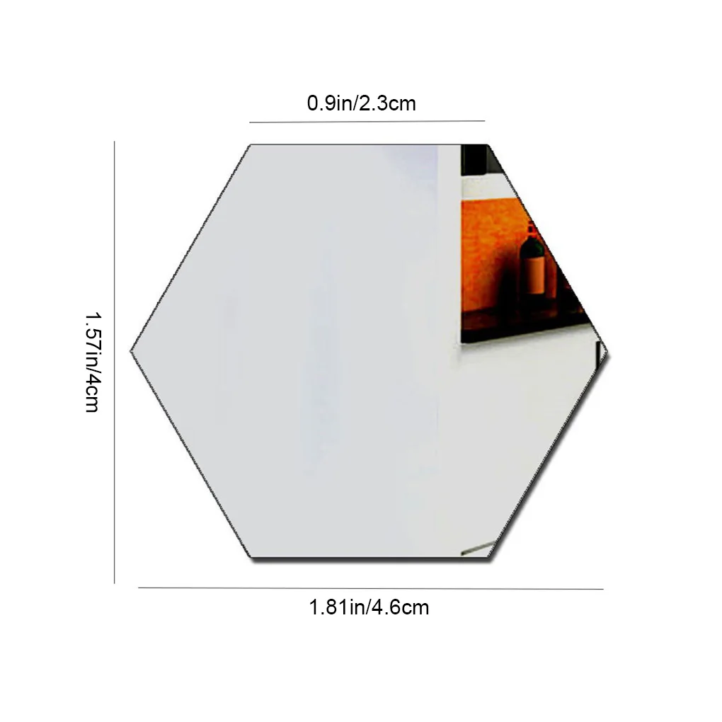 

12pcs 3D Mirror Wall Stickers Hexagon Shape Vinyl Removable Wall Sticker Decal DIY Home Decoration Art Mirror Ornaments