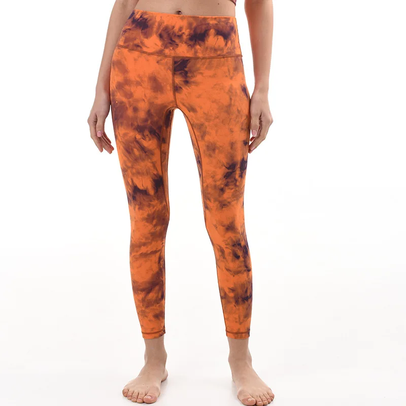 

High Elasticity Sports Leggings Women Fitness Yoga Pants Workout Running Seamless Tie Dye Naked Sense Buffed Yoga Leggings