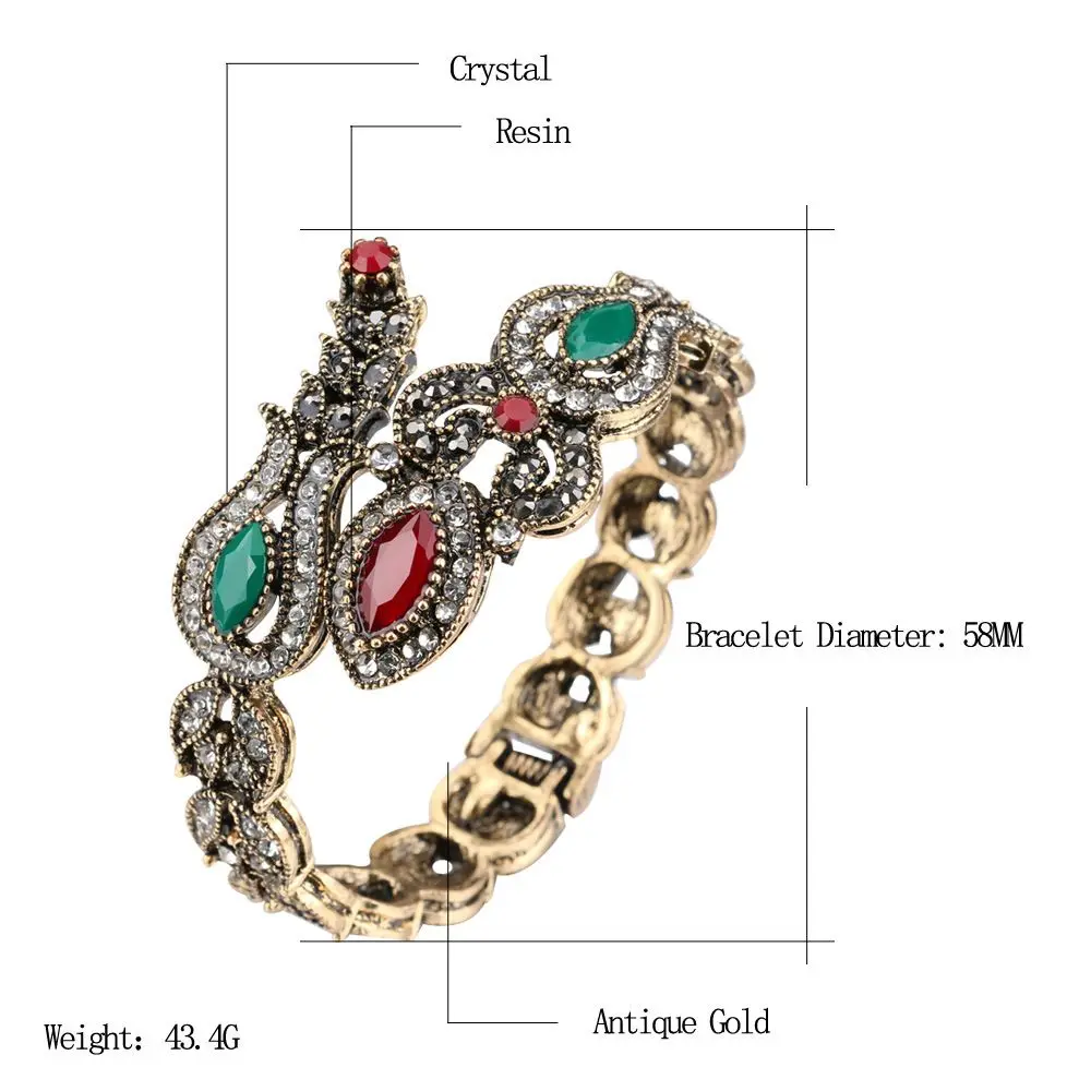 1 шт. новинка винтажные женские браслеты для вечерние античный красный акриловый