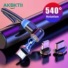 Магнитный зарядный кабель AKBKTII 540, кабель Micro USB Type C для iPhone, Магнитный зарядный кабель для мобильный телефон, USB шнур