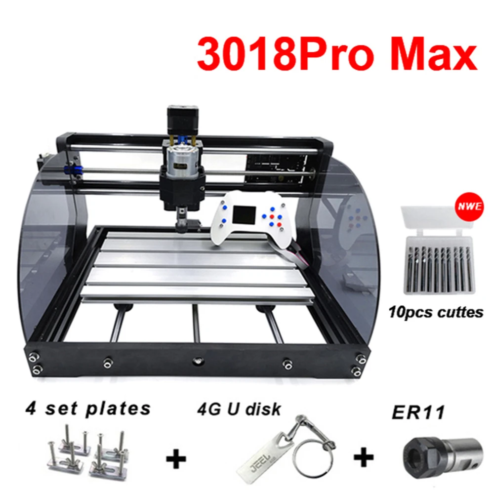 Лазерный гравировальный станок 3018 Pro Max мощность 0 5-15 Вт 3-осевой фрезерный с ЧПУ
