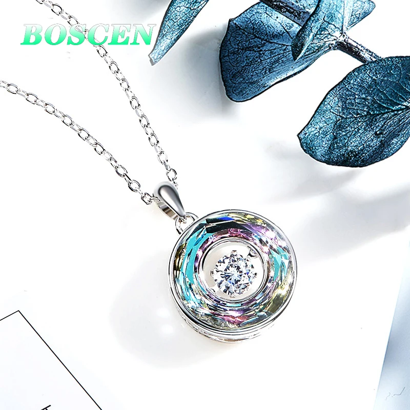 Женское Ожерелье с кулоном из серебра 925 пробы украшенное Австрийскими