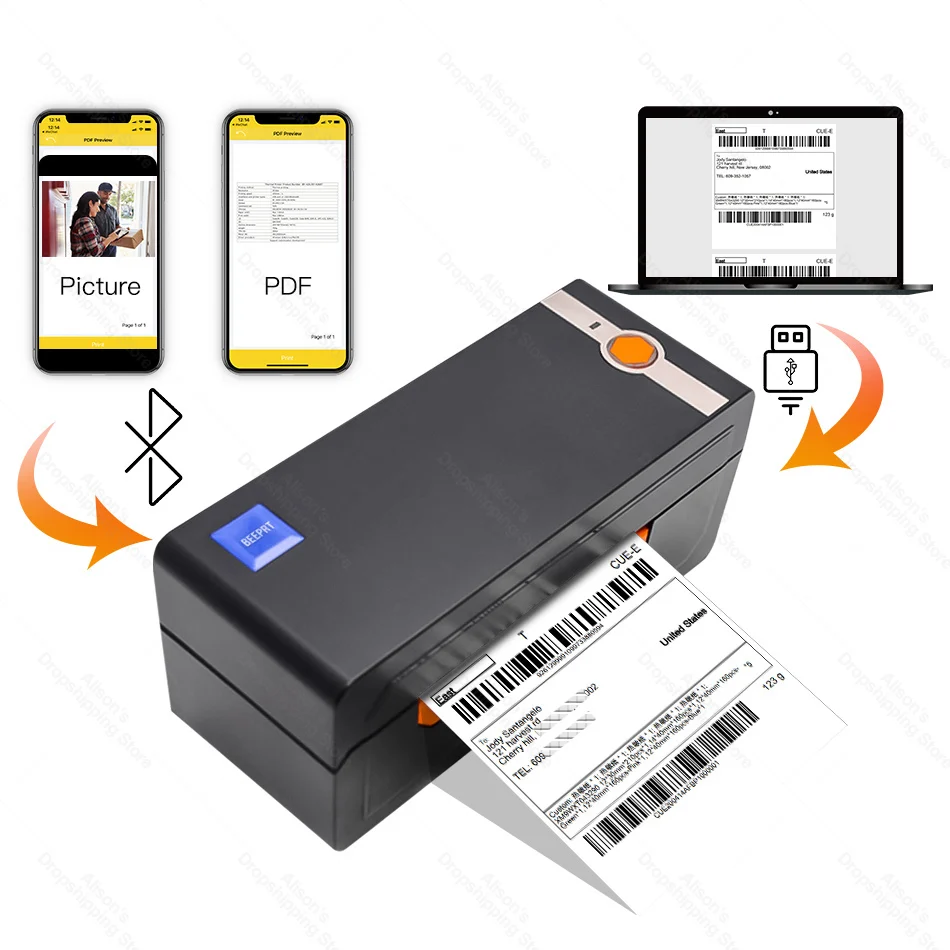 Принтер для печати этикеток термопринтер размером 108 мм 4x6 дюймов принтер