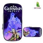 Чехол для карандашей Genshin Impact, школьные принадлежности для 3D игр, чехол для канцелярских принадлежностей, коробка для макияжа, сумочка на молнии, забавная сумочка для косметики