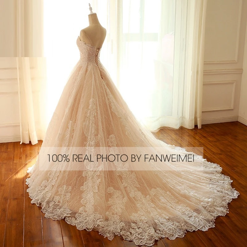 Off Shoulder Champagne Sweetheart Arabic Wedding Dress Bridal Gowns Wedding Dress