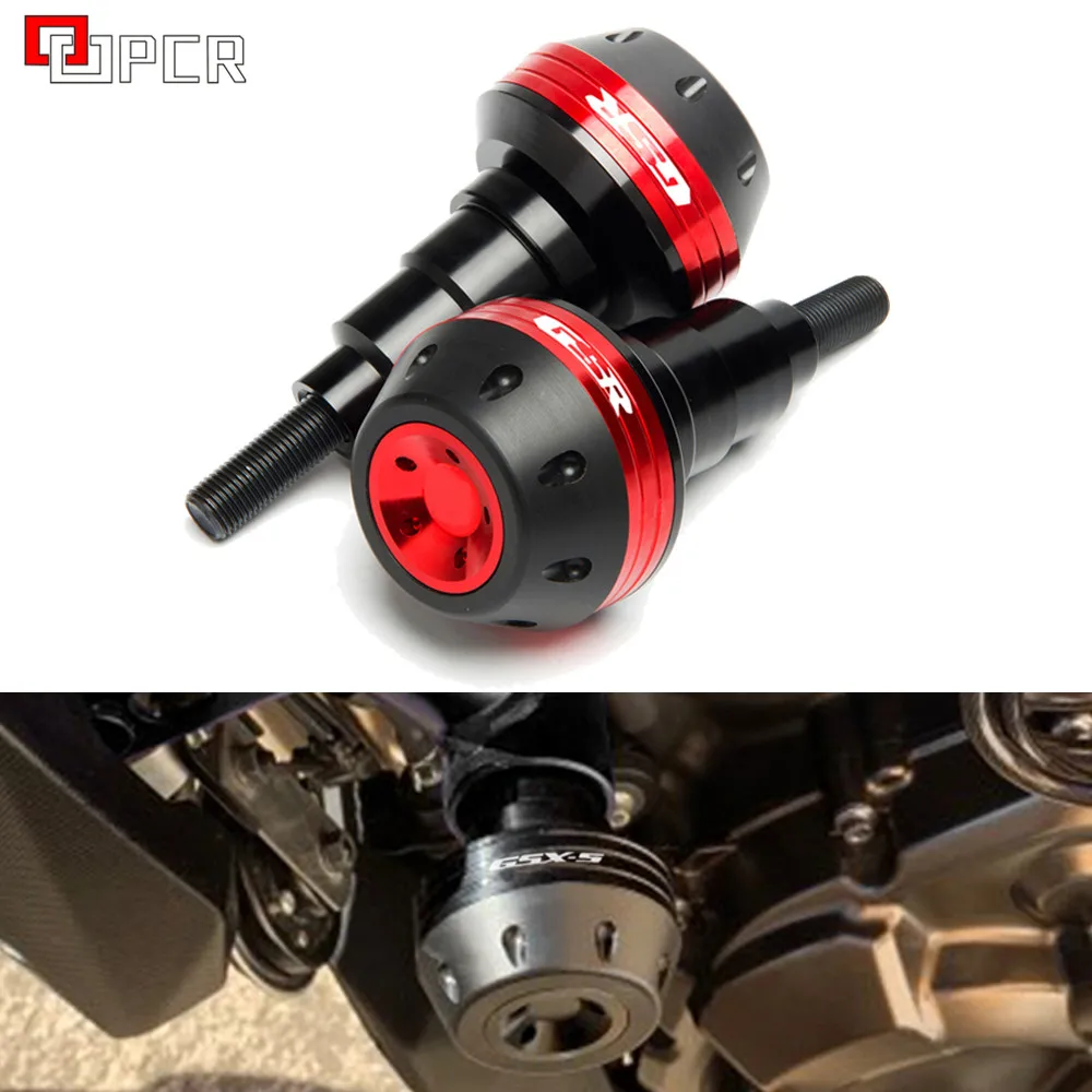 

GSR logo CNC Frame Sliders Crash Pad Falling Protector Guard For SUZUKI GSR 400 600 750 engine protection Sliders cover