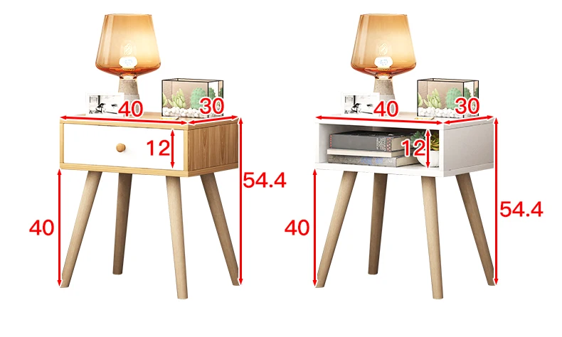 A Скандинавская красочная деревянная Ночная подставка двойная настольная мебель - Фото №1