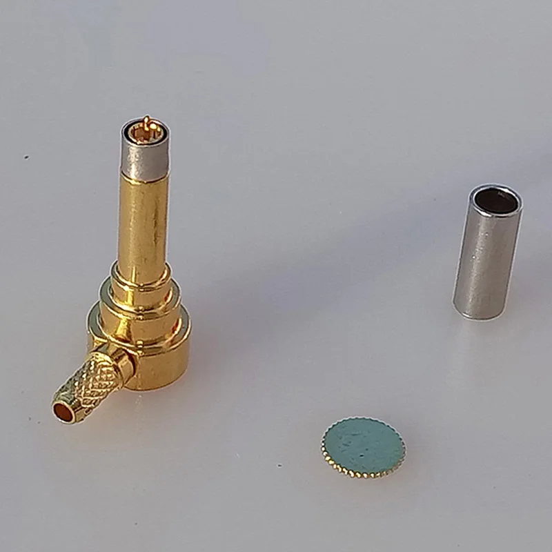 

1pc Wire Connector MS156 male plug pin right angle crimp for RG316 LMR100 RG174 3G USB MODEM Copper Gold plated coax connector
