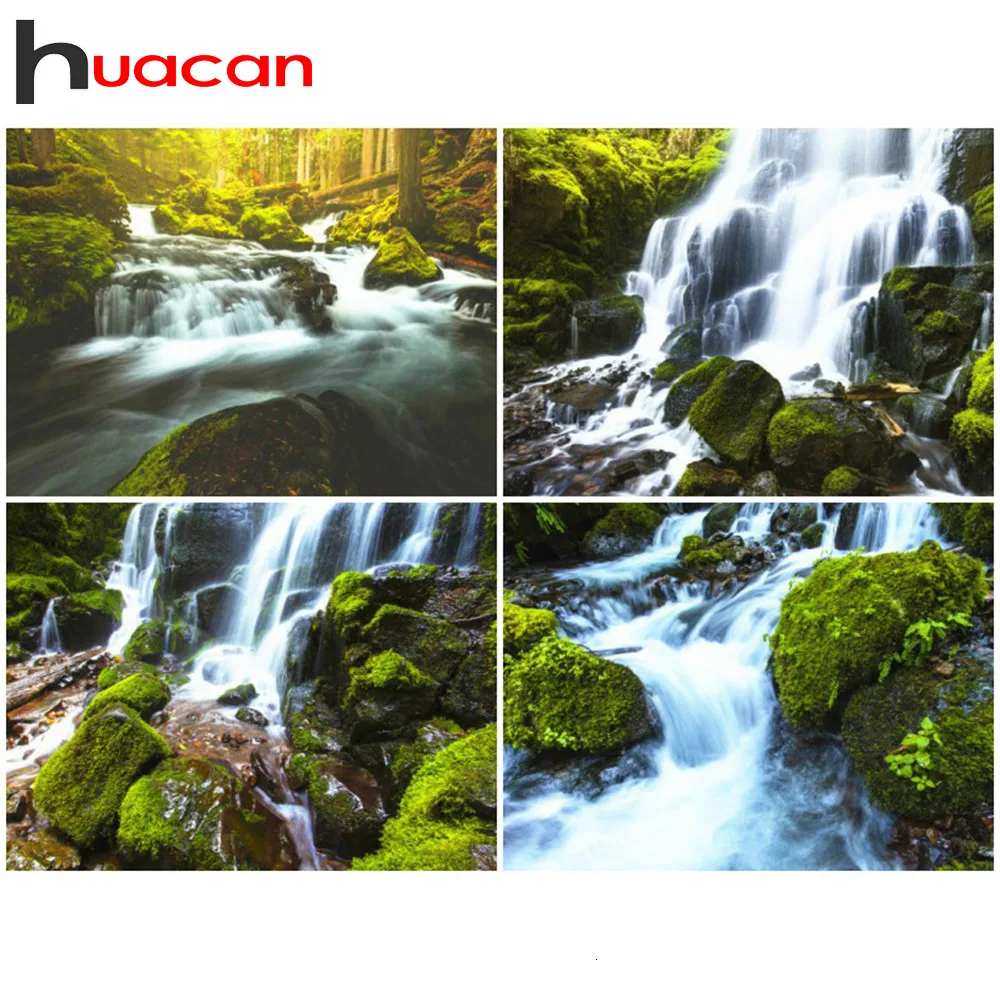 Алмазная картина Huacan 5D, полный квадратный пейзаж, водопад, стразы, картина, алмазная вышивка, вышивка крестиком, домашний декор, Прямая поставка