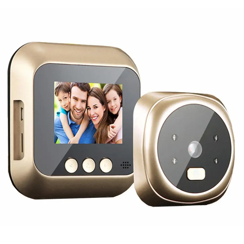 Электронный дверной звонок D3 2 4 дюйма ночное видение 3 складной цифровой зум фото
