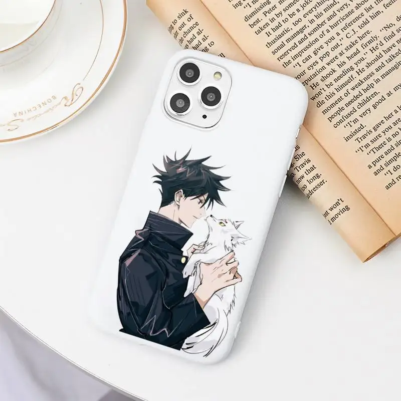 

Anime Jujutsu Kaisen Phone Case Candy Color White for iPhone 11 pro XS MAX 8 7 6 6S Plus X 5S SE 2020 XR
