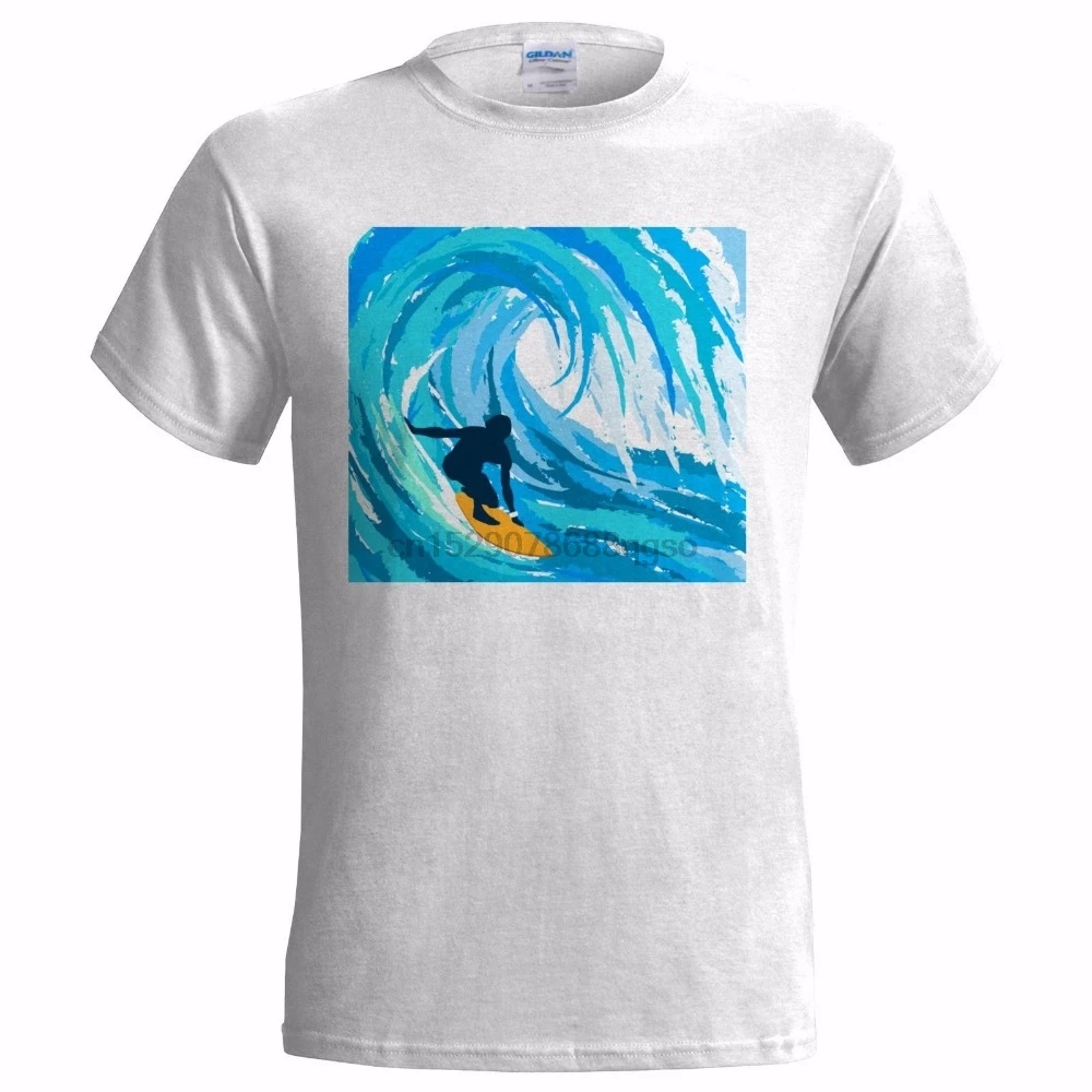 T Shirts Fashion 2019 SURFER WAVES ART MENS SHIRT SURFS SURFING WATER SPORT WIPEOUT GIFT PRESENT Shirts|Мужские футболки| |