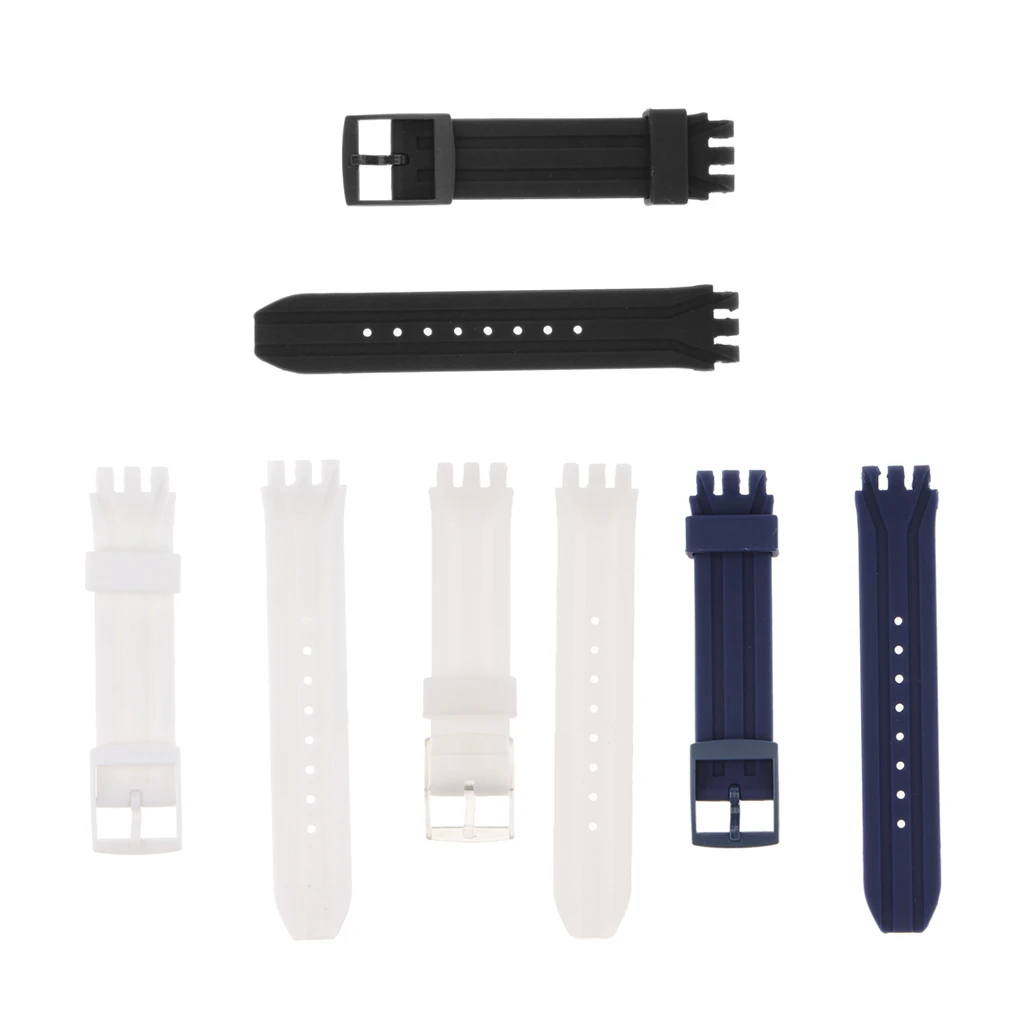 

18mm Sport Watch Silicone Rubber Watches Strap for Swacth SUIB400|SUIK400