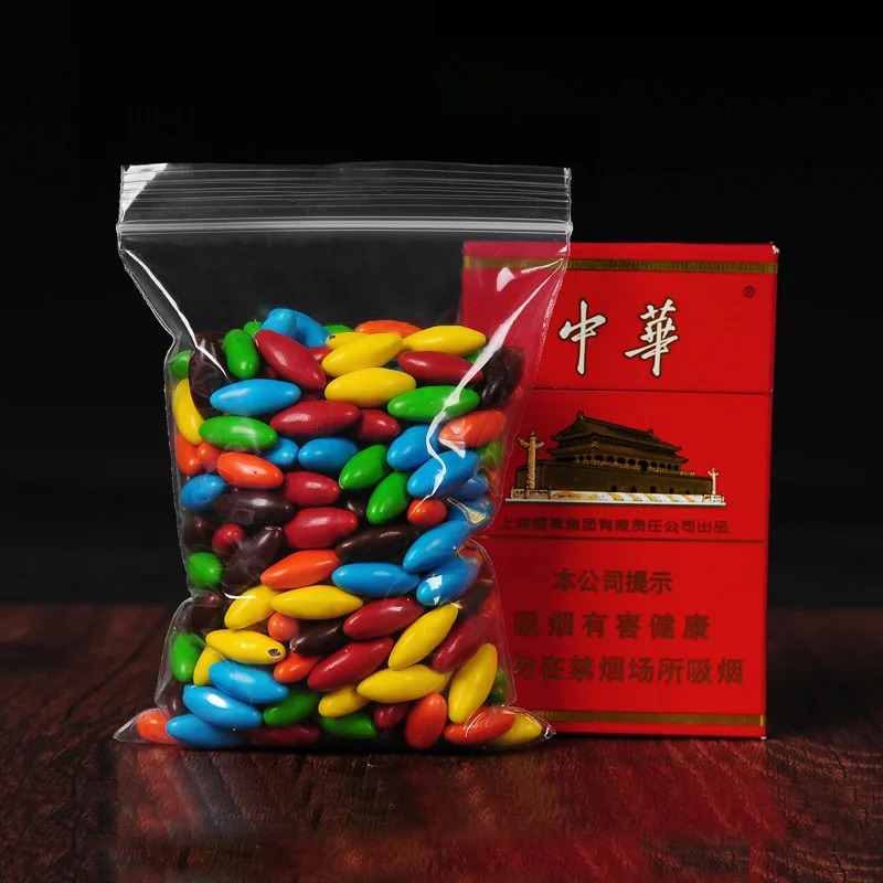 0.20 мм Zip Lock Grip Прозрачные Пластиковые Упаковочные Пакеты Пищевой PE Класс Закуски