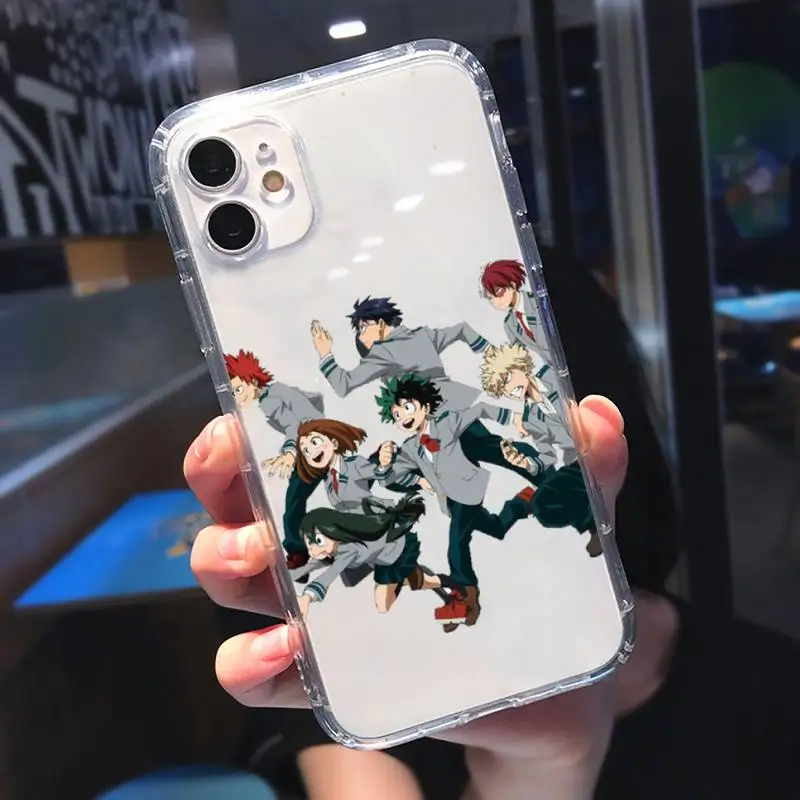 

My hero academia anime Phone Case Transparent for iPhone 11 12 mini pro XS MAX 8 7 6 6S Plus X 5S SE 2020 XR