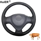 Рукоделие Шитье, кожа бычьей кожи, оплетка волана на руль для Suzuki Jimny 2015 2016 2017 2018