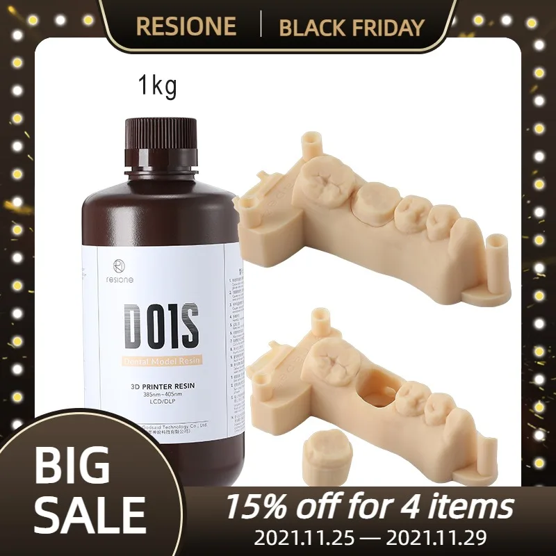 

ResioneD01S Dental Model Resin Scratch Resistance 3d UV Resin Liquid For Elegoo Phrozen Anycubic Resin 3d Printer Resin