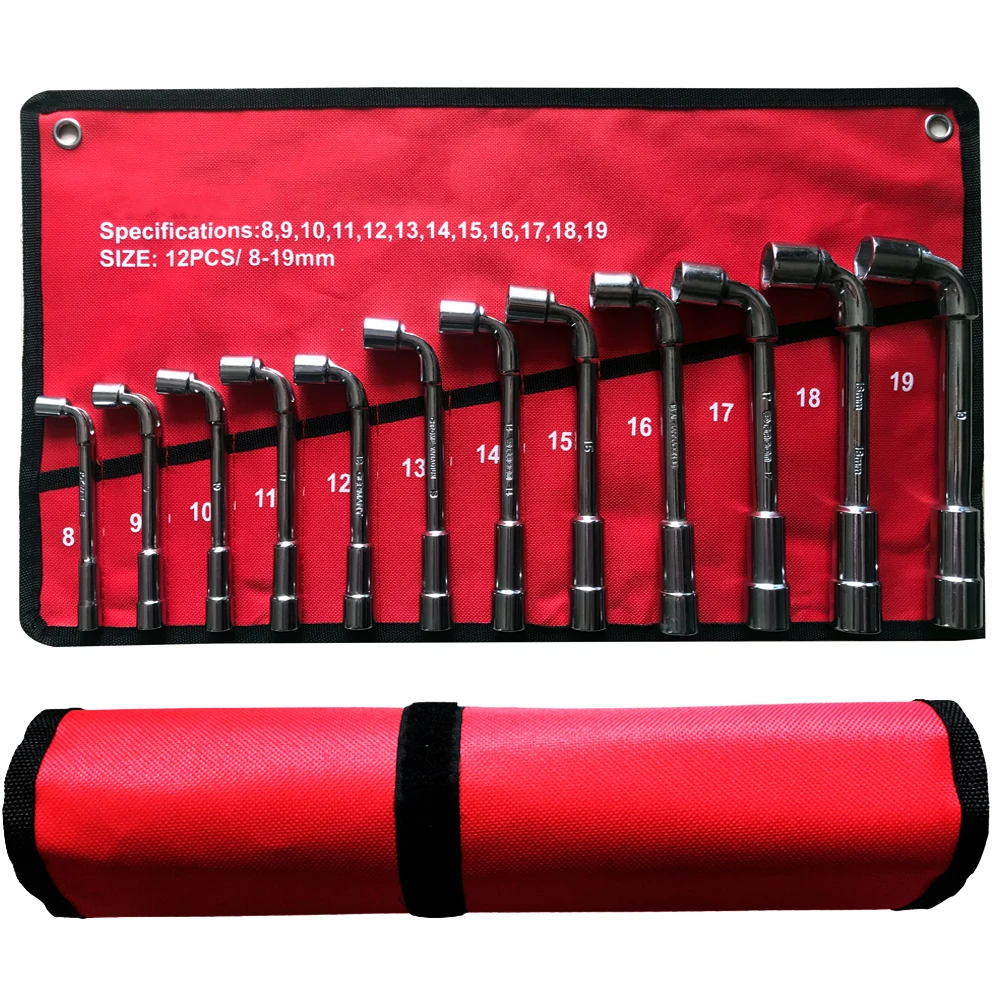 Car Repair Torque Wrench Set L Type Socket 7/12PCS High Carbon Steel Spanner Keys with Pouch Pack |
