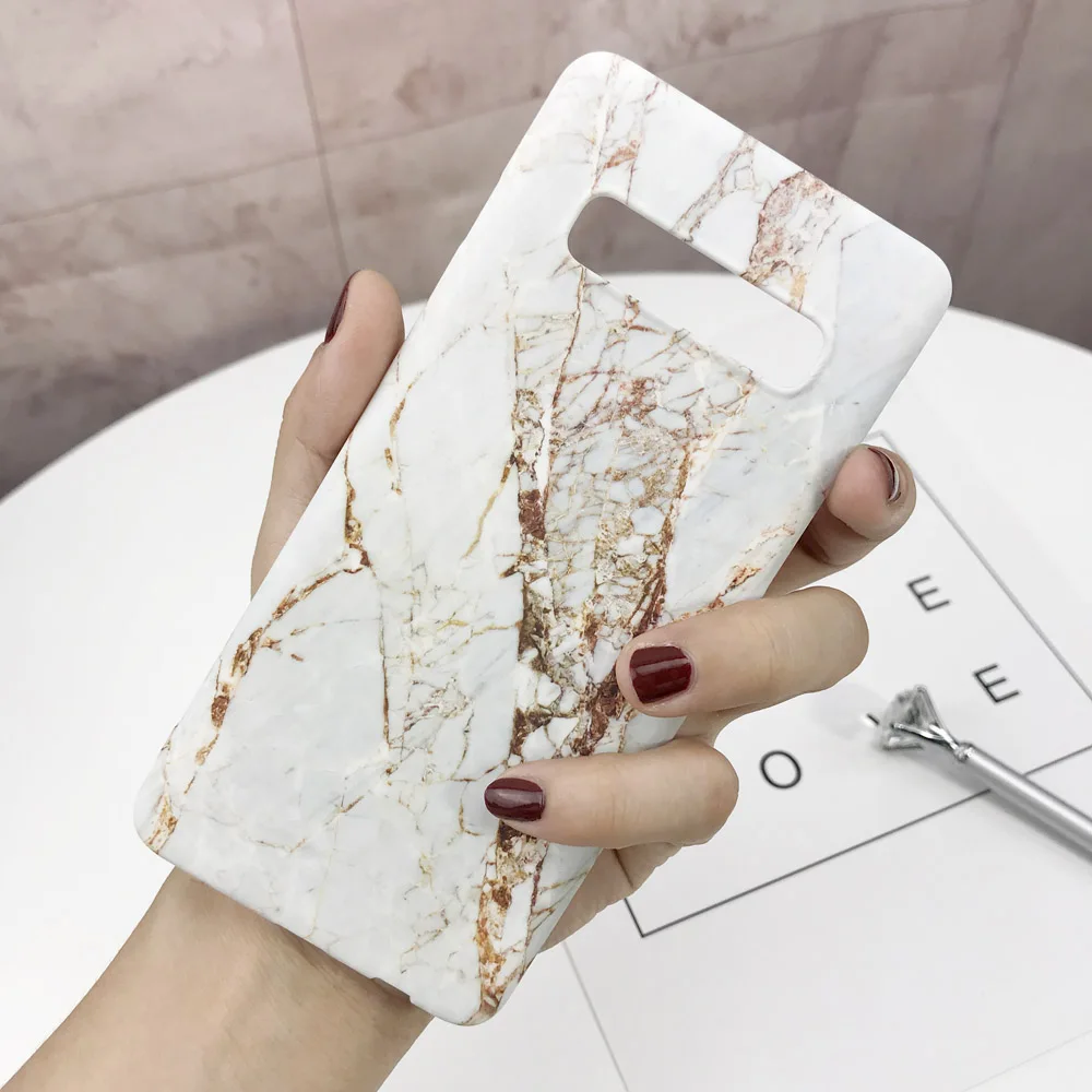 8 Ультра-тонкий Мрамор телефон чехол s для samsung Galaxy S10 S9 S8 Примечание 10 плюс S10E Note 8 9 S7 Edge Чехол Жесткий PC Матовая накладка на заднюю панель - Цвет: 8